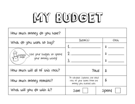 budgeting activity for kids.